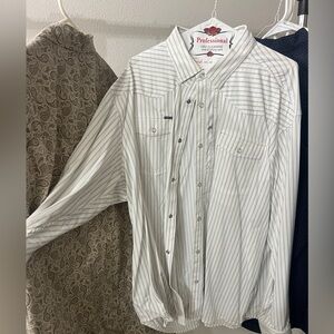 PONCHO men’s white button up long sleeve mens w
